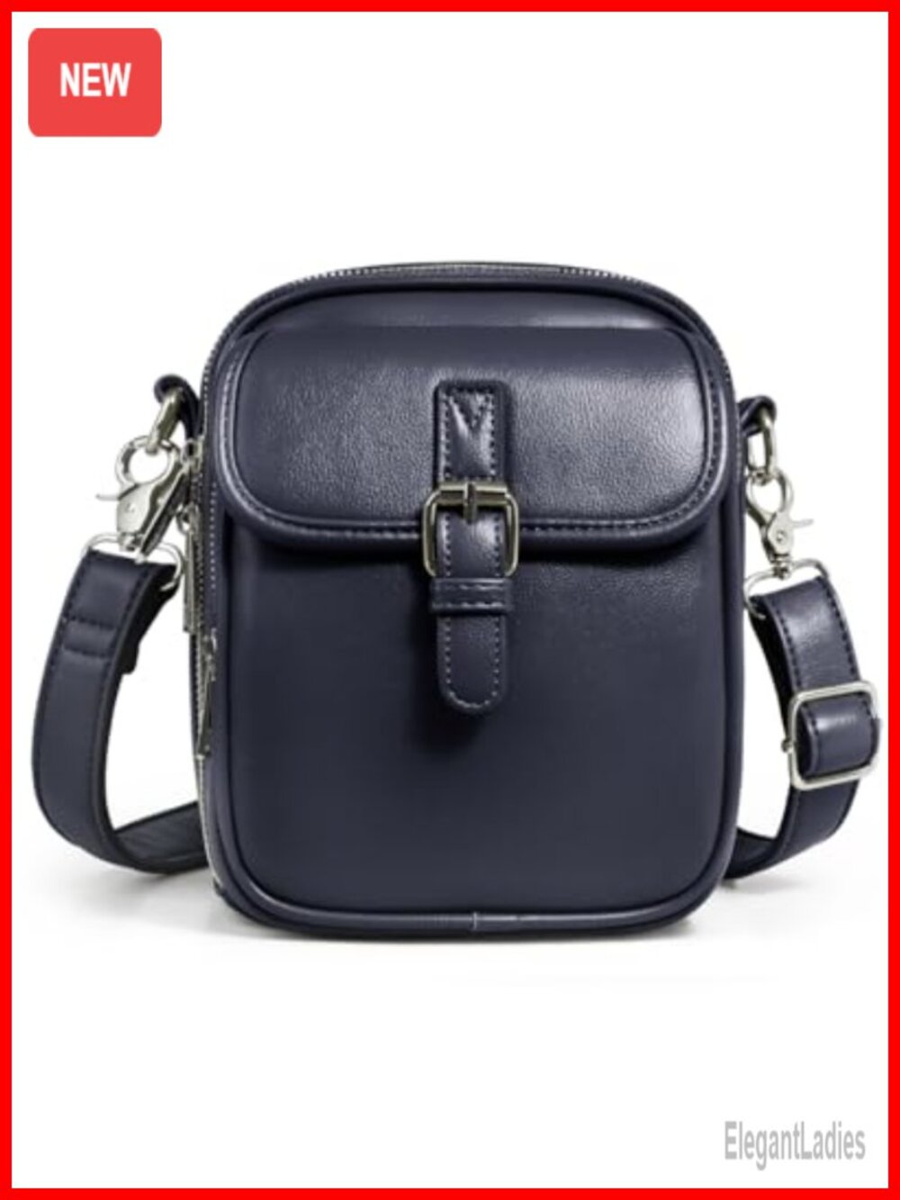 Vegan Leather Crossbody Bag Messenger Purse with Card Slots